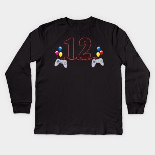 12th Birthday Boy Toddlers Video Gamer Kids Long Sleeve T-Shirt